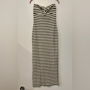 NWT ILLA ILLA Black and Cream Strapless Maxi Dress